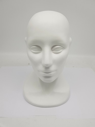 Hard Plastic Men Mannequin Head Dummy white color Hat GAS MASK Display - Picture 2 of 4