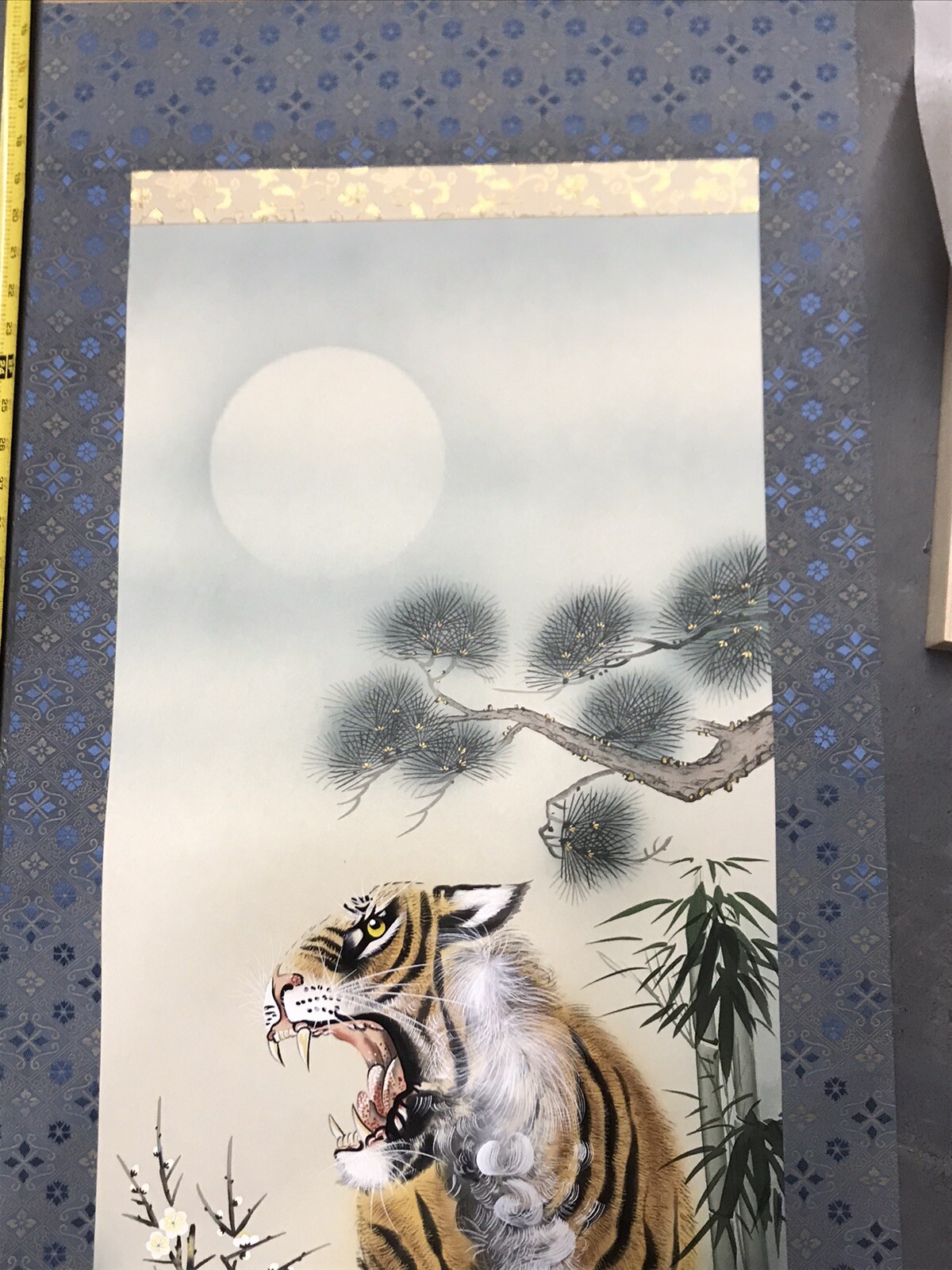Japanese Hanging  Scroll/Kakejiku-Yasuhiro Tanaka-A Fierce Tiger Under The Moon