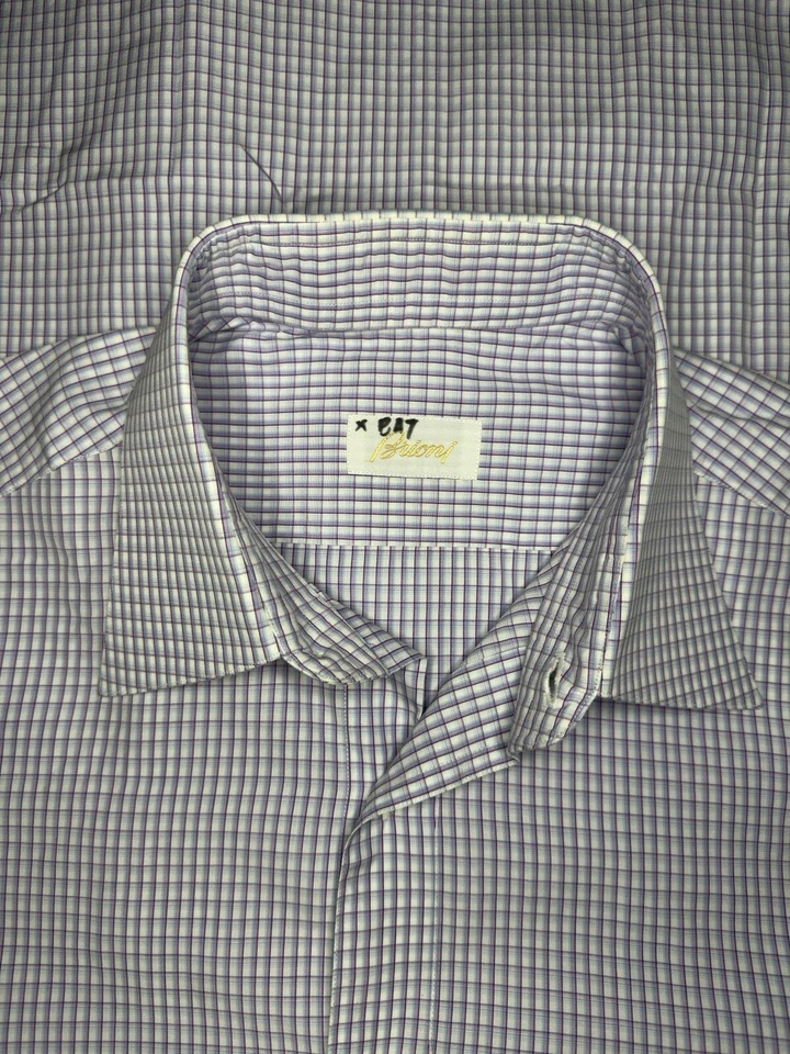 Brioni Dress Shirt Made In Italy 100% Cotton Button Down Mens Size 39 15 1/2 - Image 2 of 4