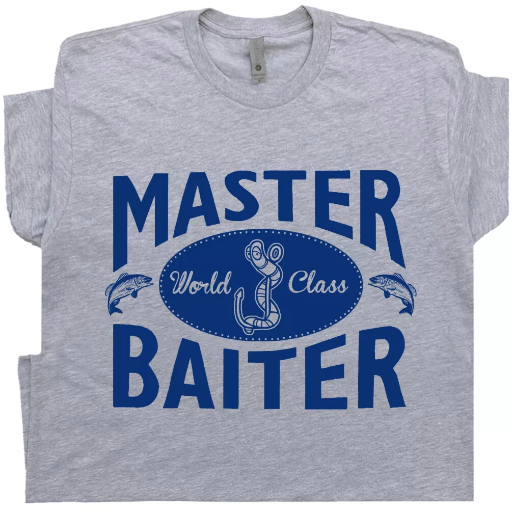 Master Baiter T Shirt Funny Fishing Offensive Dirty Men Saying