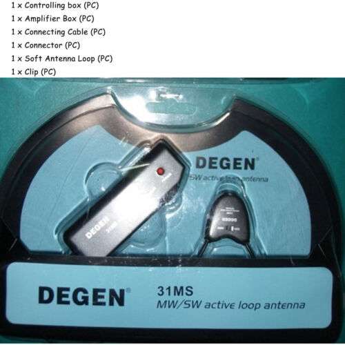 Do Degen DE31MS MW & SW Active Loop Antena Zewnętrzna antena Controlling Box - Zdjęcie 1 z 3