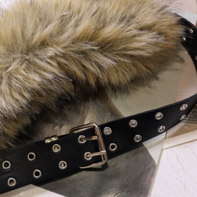 小物 racer worldwide Faux Fur Leather Belt Leather Belt – Racer Worldwide