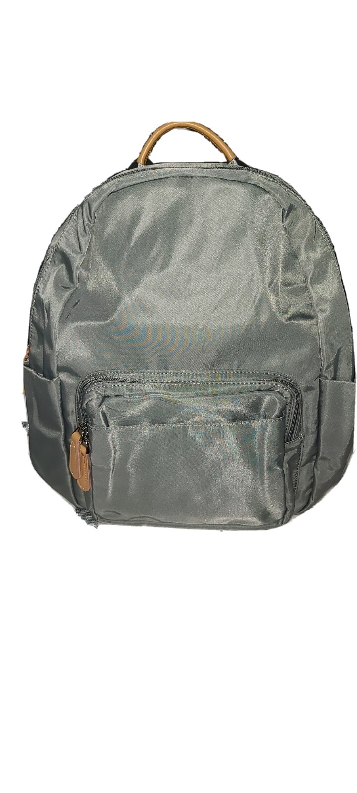 Mochila para portátil con detalles de cuero y muchos compartimentos útiles (gris)