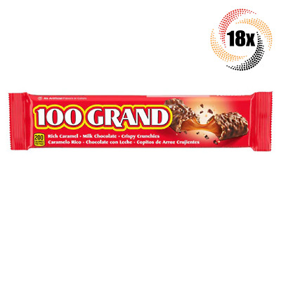 18x Bars 100 Grand Rich Caramel & Milk Chocolate Crispy Crunchies Candy | 1.5oz