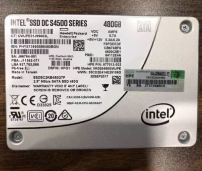 Intel DC S4500 Series 480GB SSDSC2KB480G7P 2,5'' SATA3 Interne HPE Version SSD