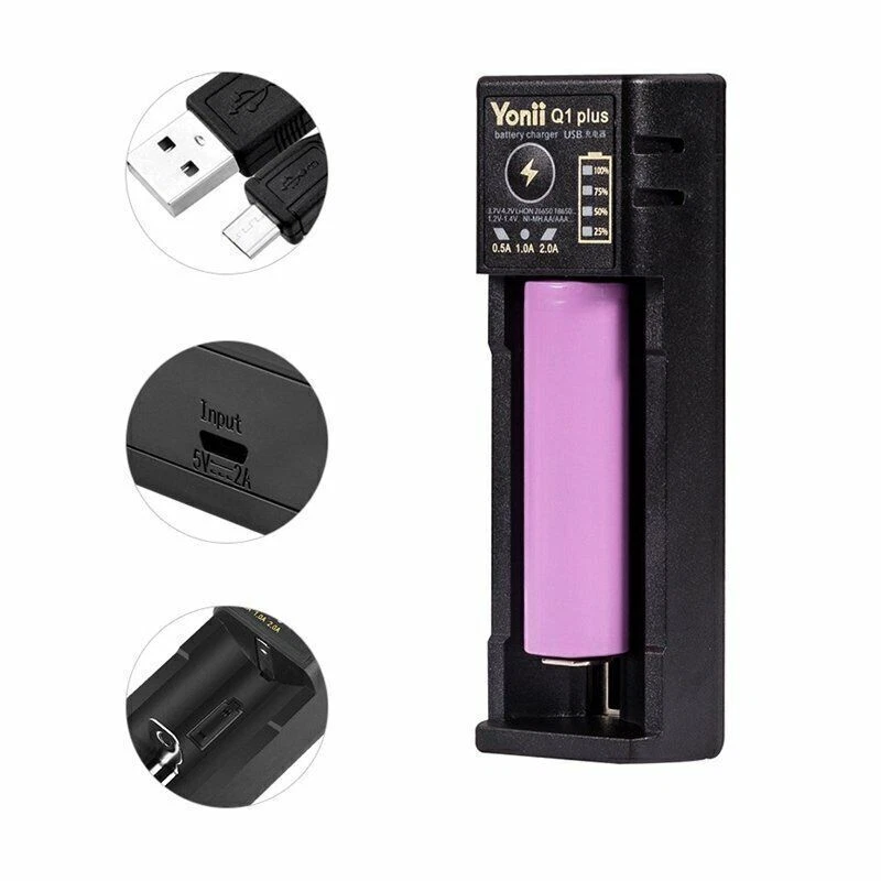 Ni-MH AA/AAA Single Slot Lithium Battery USB Smart Charger Case Cradle Dock ESFE - Image 2 of 4