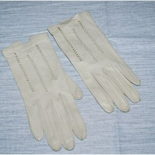 Vintage Womens Driving Gloves Italian Leather Cutouts Anticoli 6.5