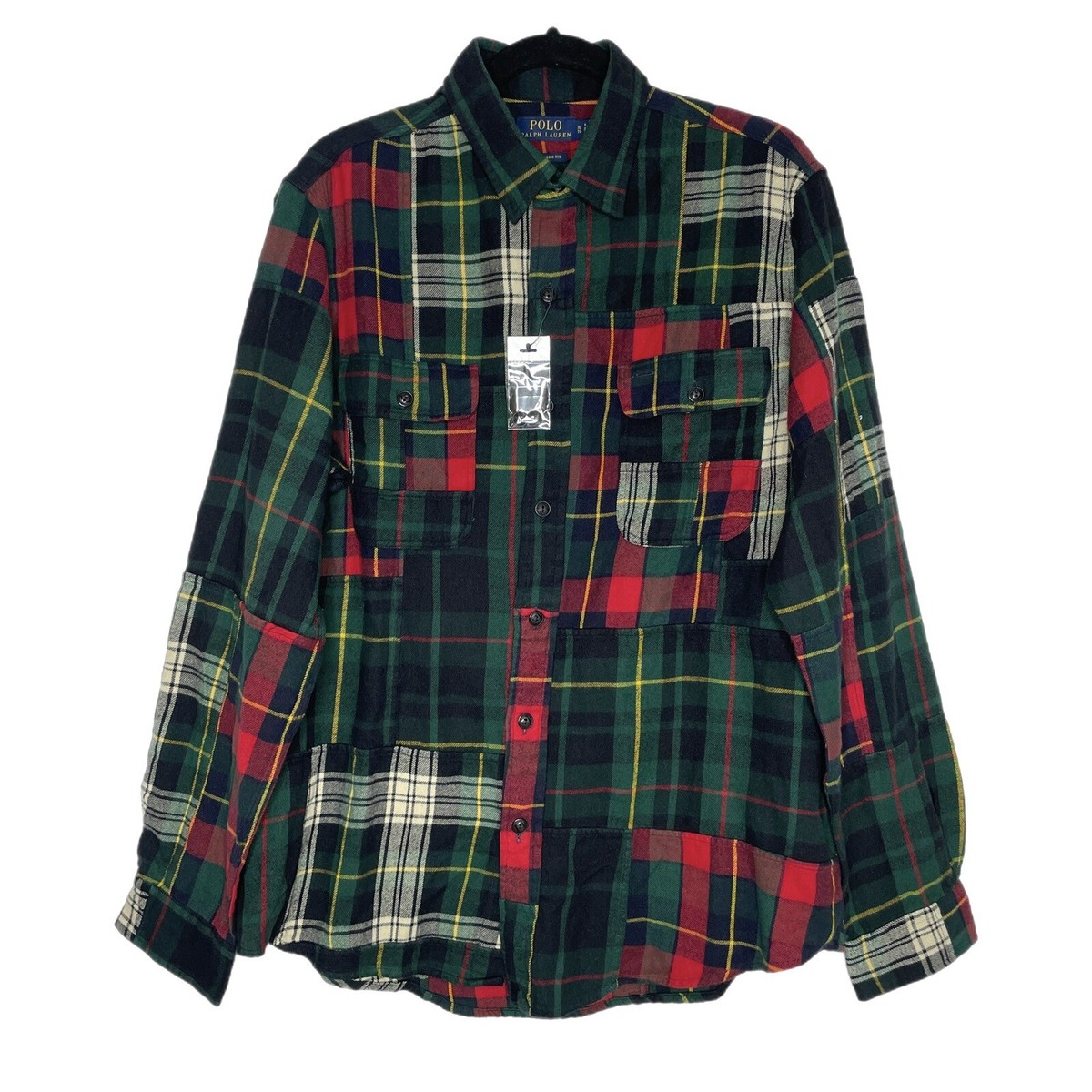 Polo Ralph Lauren Classic Fit Button Down Flannel Patchwork Shirt