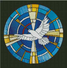 Ascending Dove Stained Glass Window Counted Cross Stitch CHART No. 15-105