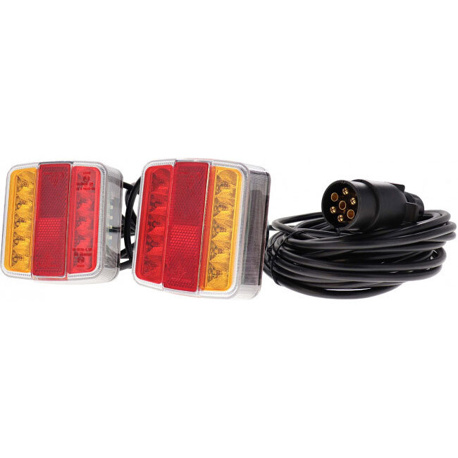 Feux de remorque LED magnétiques étanches IP67 et kit de signalisation 7.5m