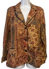 Coldwater Creek Blazer Jacket 98516 Women s Sz L Cotton Polyester Blend New