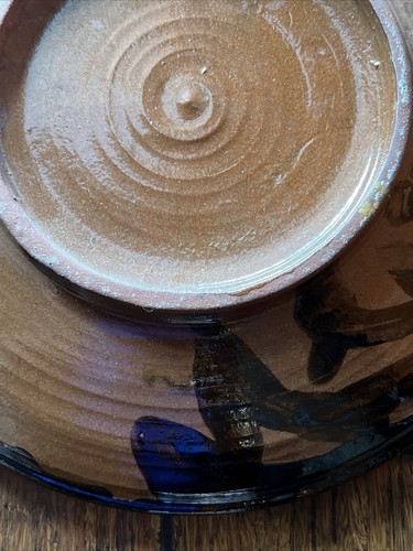 Raku Style 10 7/8" Abstract Studio Pottery Decorative Plate Signed - Picture 8 of 8