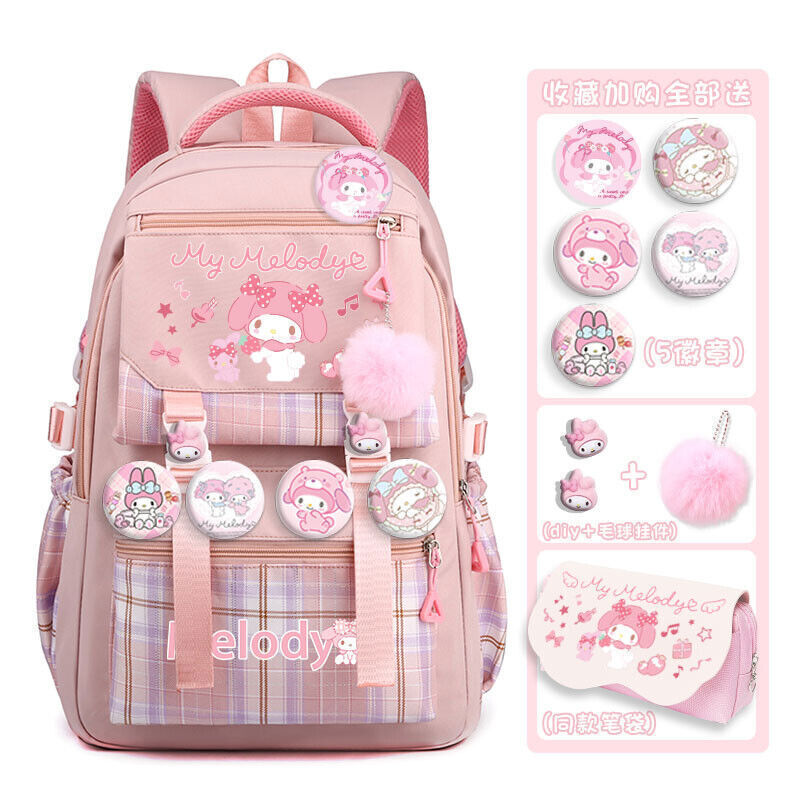 Kuromi Pochacco Cinnamoroll My Melody School Bag Backpack Hanbag