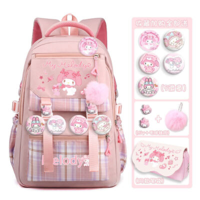 Kuromi Pochacco Cinnamoroll My Melody School Bag Backpack Hanbag Bage Pencil Box