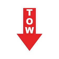 Tow Down Arrow Vinyl Decal Car Window Down Tow Arrow Sticker