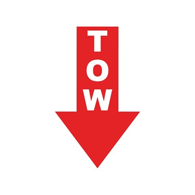 Tow Down Arrow Vinyl Decal Car Window Down Tow Arrow Sticker
