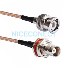 BNC Male Plug to BNC Female Jack Nut Bulkhead Crimp RG316 RF Pigtail Coax Cable