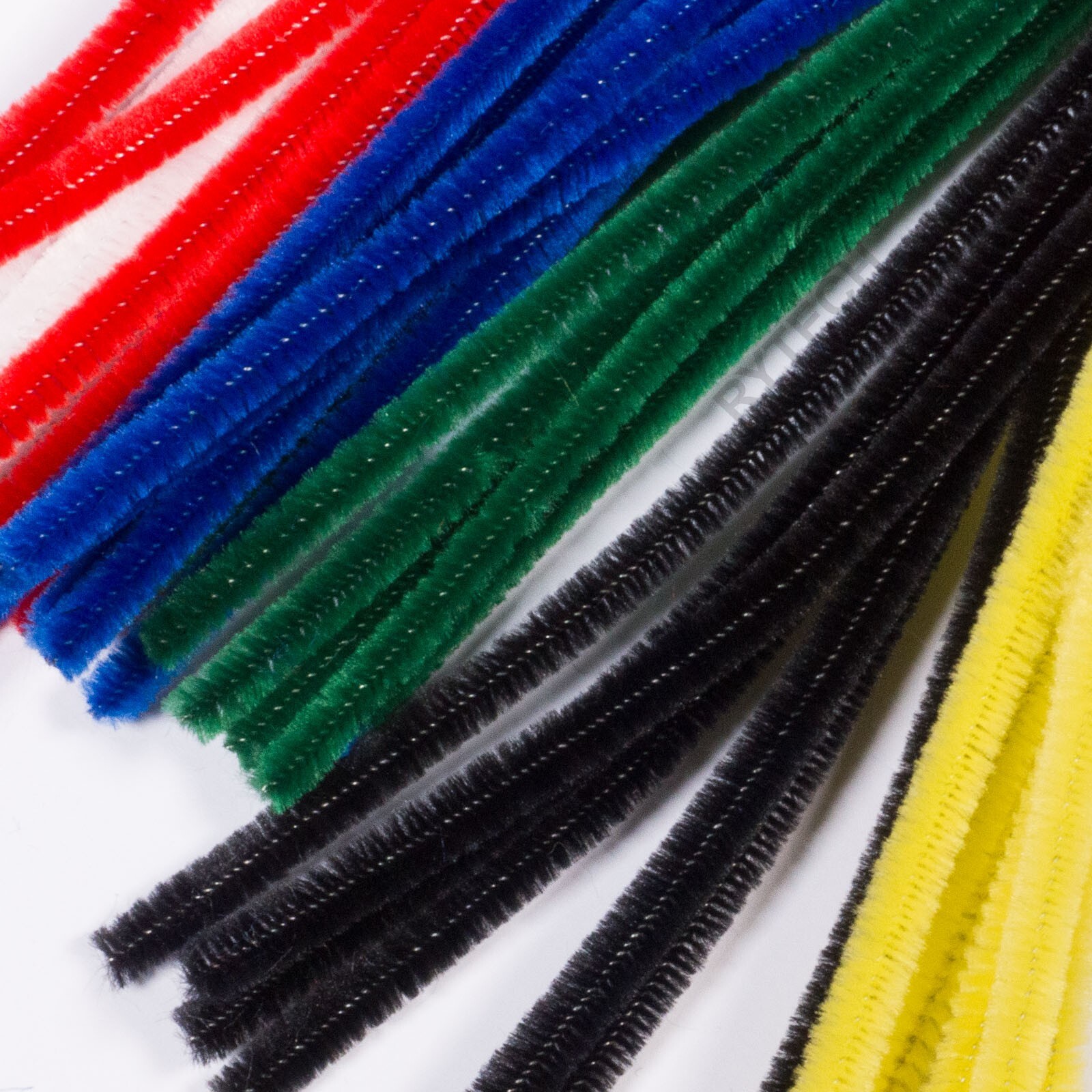 Pack of 42 Bendy Pipe Cleaners 12"" Stems Vivid Chenille Mixed Colours Art Craft