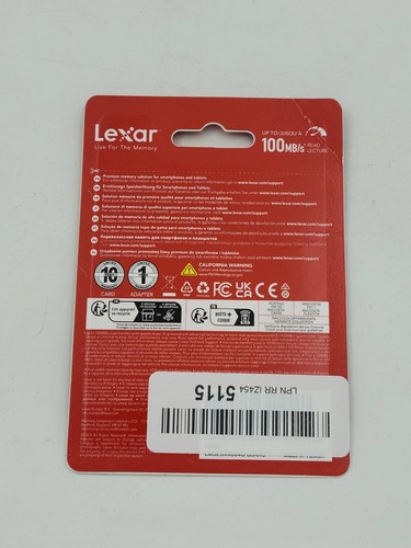 New Lexar 64GB MicroSDXC UHS-I Card 3-Pack with SD Adapter E-Series V30 A1 - Picture 2 of 2