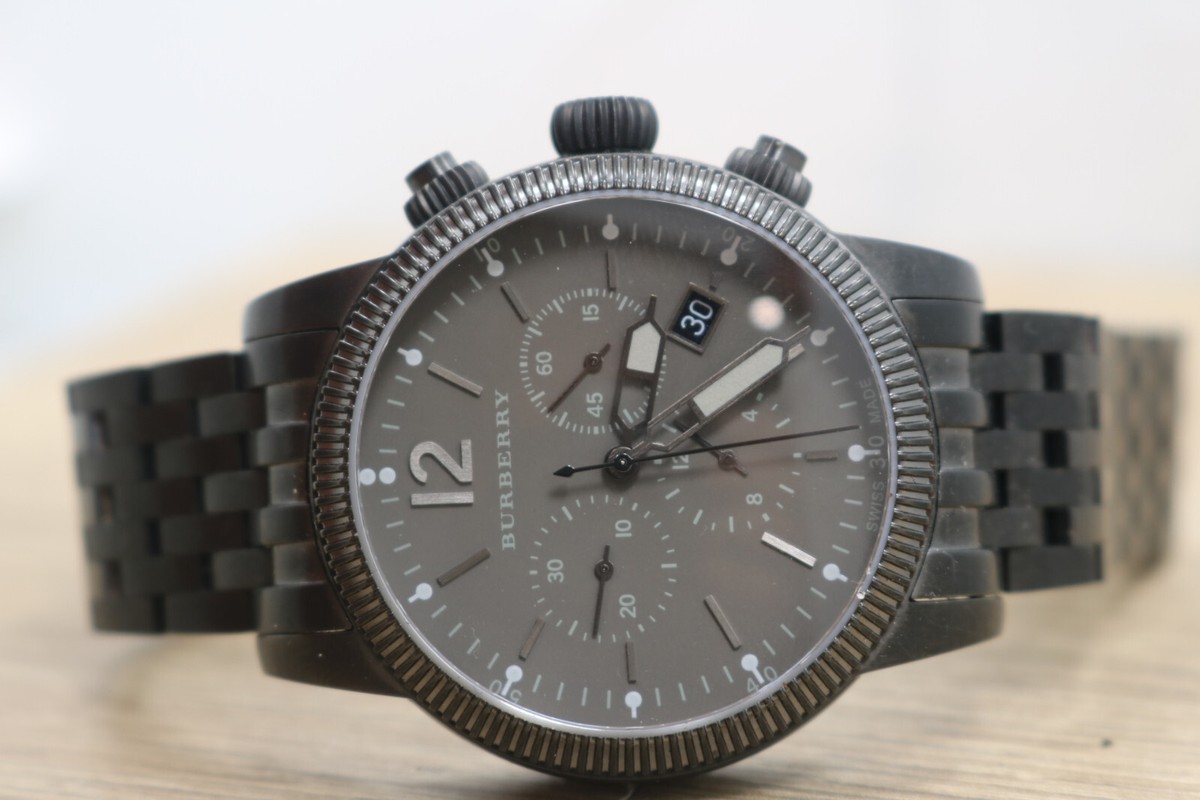 Mint Burberry Gunmetal The Utilitarian Men Bu7840 Watch New Batt