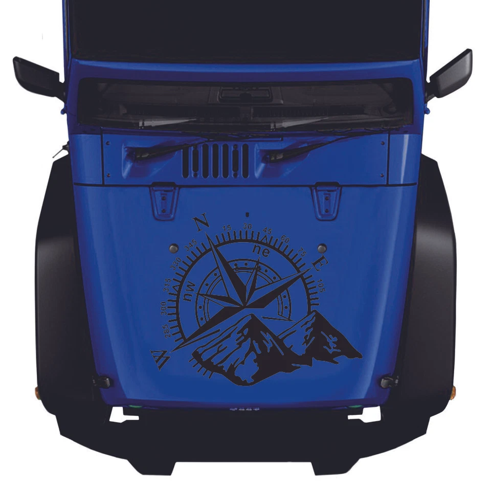 Car SUV Hood Body Side Decoration Vinyl Decal Compass Mountain Graphics Sticker - Image 4 of 4