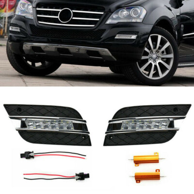 2x LED Tagfahrlicht DRL Blende Gitter mit Widerstand für Benz W164 2009-2011 AF
