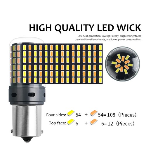 2PCS P21W No Error LED Lights 7440 T20 Car DRL Turn Signal Dual Mode Switchback - Picture 4 of 24