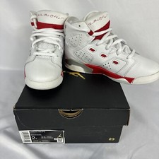 Nike Air Jordan 6 White University Red Kid  s Shoes Size 2Y DM1160-106