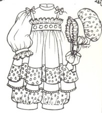 SEWING PATTERN fits 13-14 " DOLL DRESS Victorian German French Little Darling