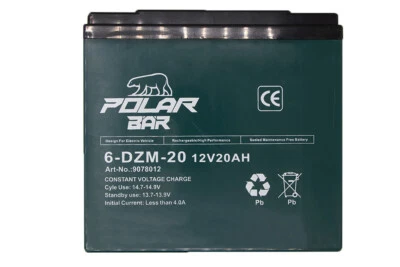 Polar Bär AGM Batterie 12V 20Ah 6-DZM-20 wartungsfrei für E-Quad ATV Scooter
