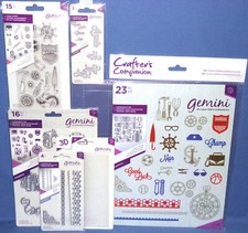 Crafters Companion Gemini A Mans World Dies Clear Stamp Set Complete 41p Set HTF
