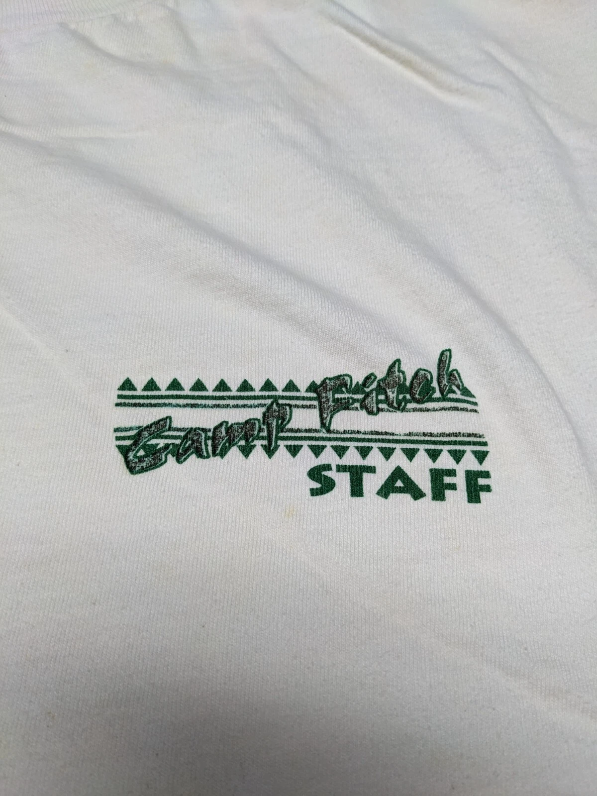 RARE Vintage Camp Fitch Staff T-shirt Short Sleeve White Size XL
