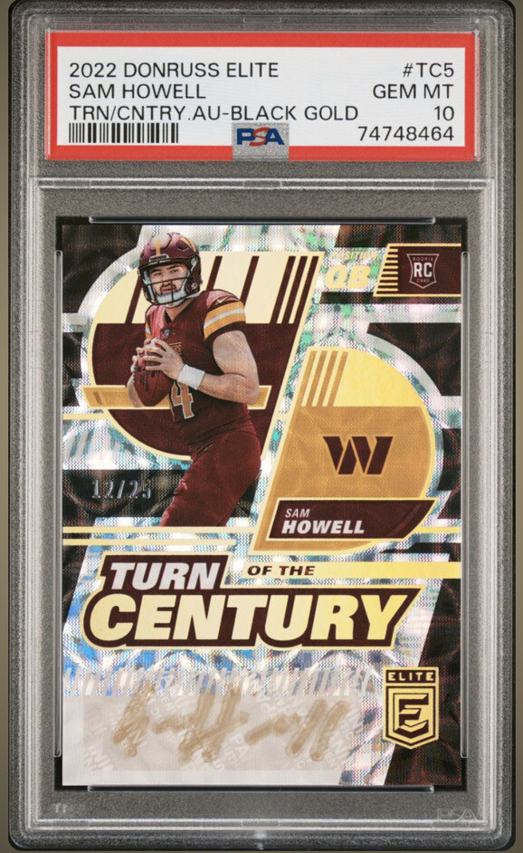 Sam Howell Panini Donruss Elite Turn of the Century Autographs #TC5 Black Gold