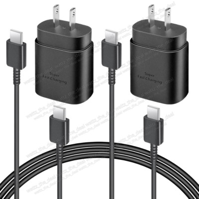 25w Type USB-C Super Fast Wall Charger+3FT Cable For Samsung Galaxy S20 S21 5G