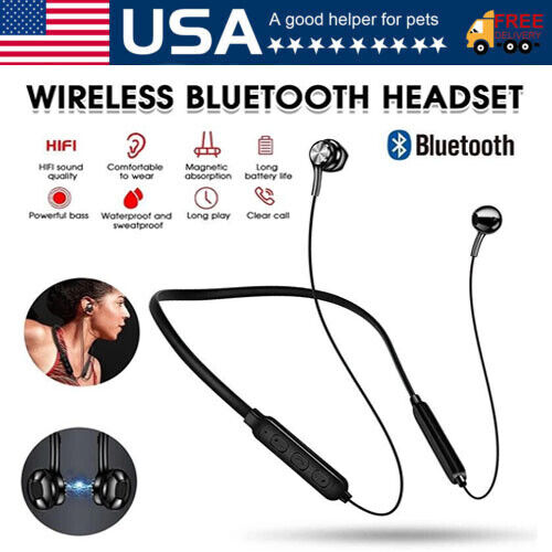 Écouteurs étanches Bluetooth 5.0 stéréo sport casque sans fil dans l'oreille - Photo 1 sur 16