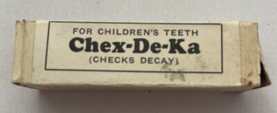 Vintage Chex-De-Ka (Checks Decay) for Childrens Teeth Bottle & Original Box
