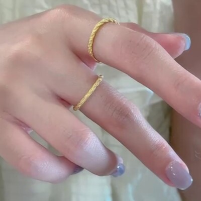 Pure 999 24K Yellow Gold Twist Rope Adjustable Women Band