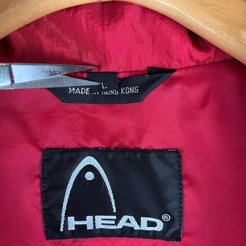 Vintage Head Red Windbreaker Jacket Lightweight Full Zip Pockets Size Large - Picture 2 of 12
