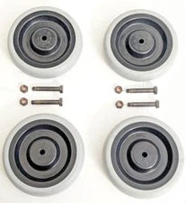 Set of 4 wheels | 5" Diameter wheels for Shopping Cart | Nuts and Bolts included