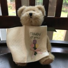 Boyds Thinkin' of Ya Series "Missy"Plush Bear w/Cloth Book and Green Bow