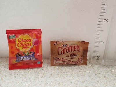 Doll house Accessory COLLECTIBLE Chupa Chups Kraft Caramel Mini Lot of 2