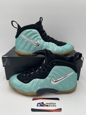 GS Size 5Y - Nike Little Foamposite Pro Island Green 644792-303 Worn OG Box