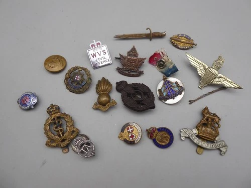 Job Lot of WW1 WW2 & Later Military Badges - Inc. Parachute / HMS Inconstant Etc