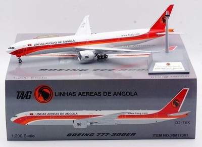 TAAG Angola Airlines 777-3M2/ER D2-TEK With Stand 1:200