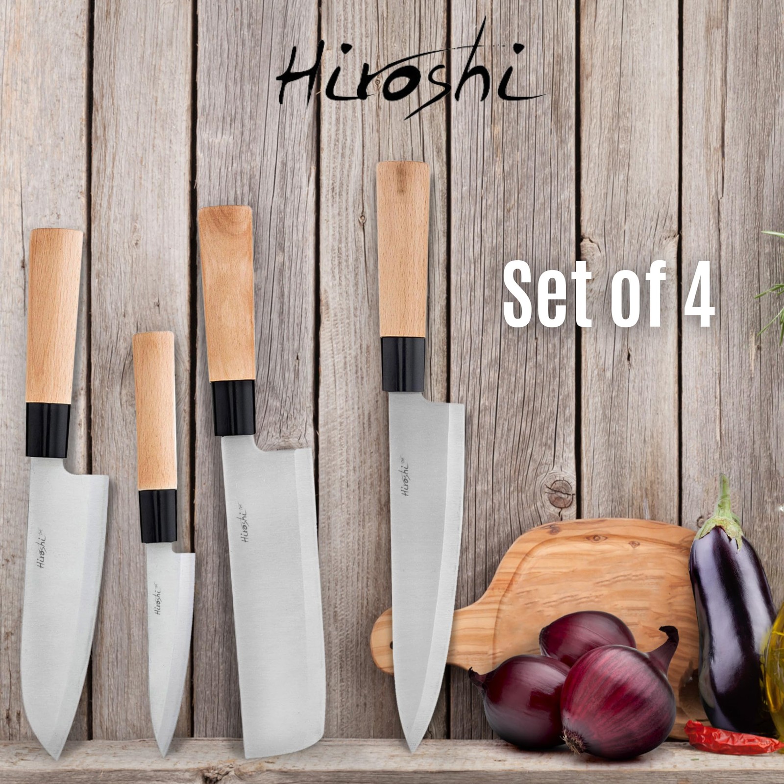Premium Sushi & Sashimi Chef’s Knives – Set of 4 Knives - Ultra High Carbon S...