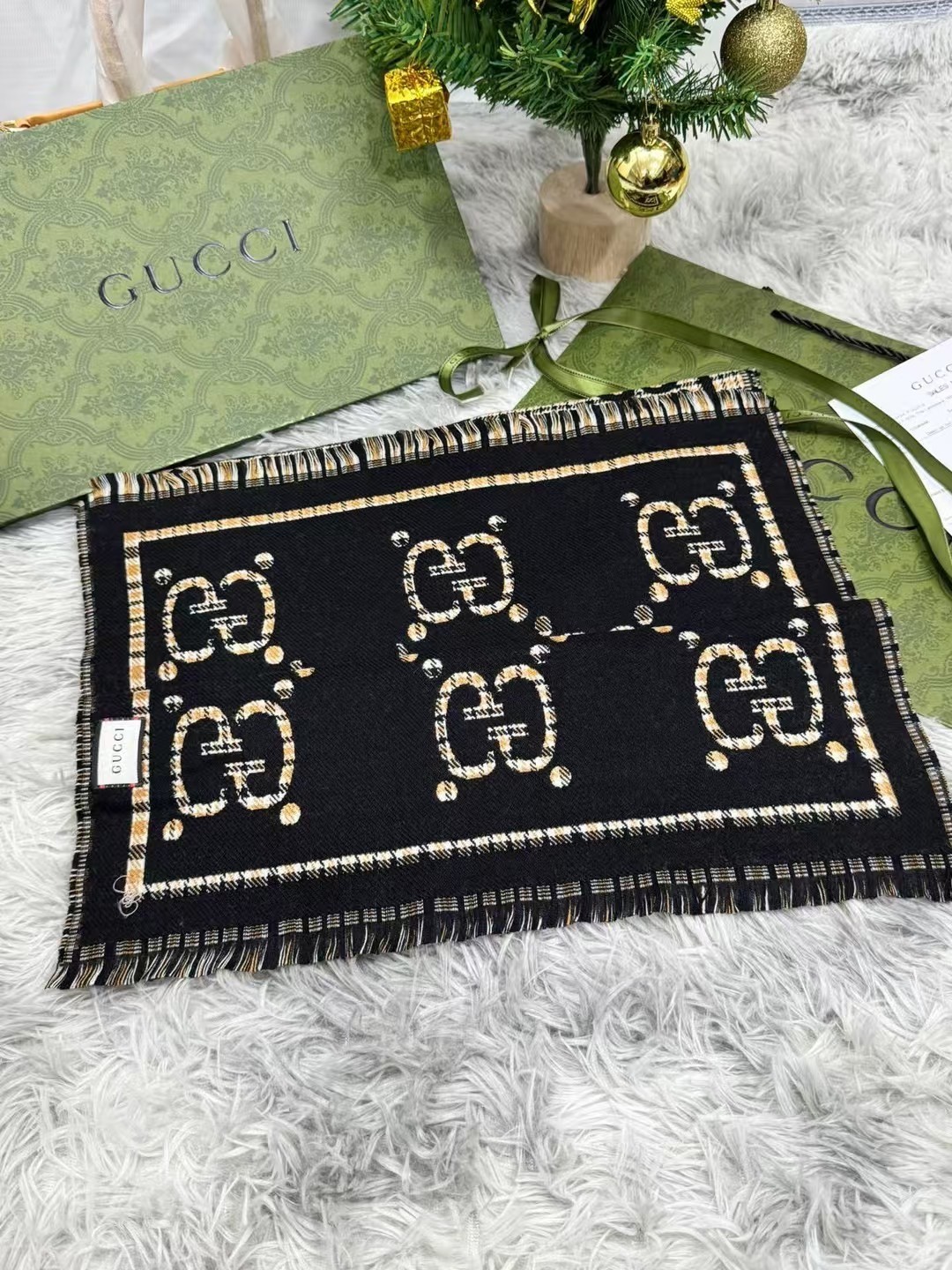 SCARF GUCCI SCARF SHAWL BLACK - image 12