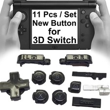 11Pcs Full Replacement Buttons for Old Nintendo 3DS, Complete Button Kit Black 