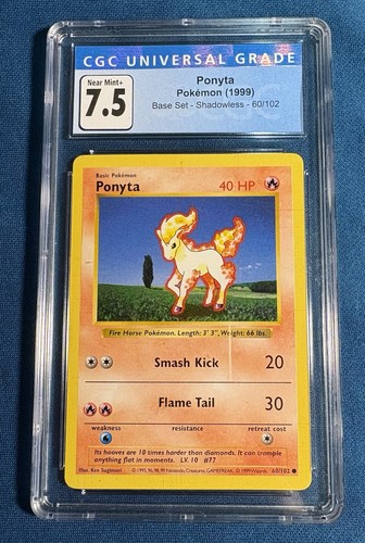 Ponyta (Shadowless) graded CGC 7.5 for sale on eBay