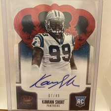 2013 Panini Crown Royale Kawann Short Auto  Red Die-Cut Crown Signatures /49 RC