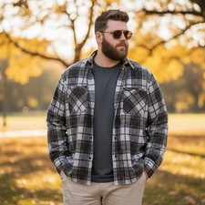 Vintage Sears Perma-Prest Quilted Lined Flannel Shirt Jacket Shacket Mens Large